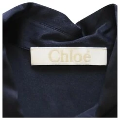 Chloé Chemisier Bicolore Chloe En Soie Bleu Marine/blanc -Chloé 623314 7