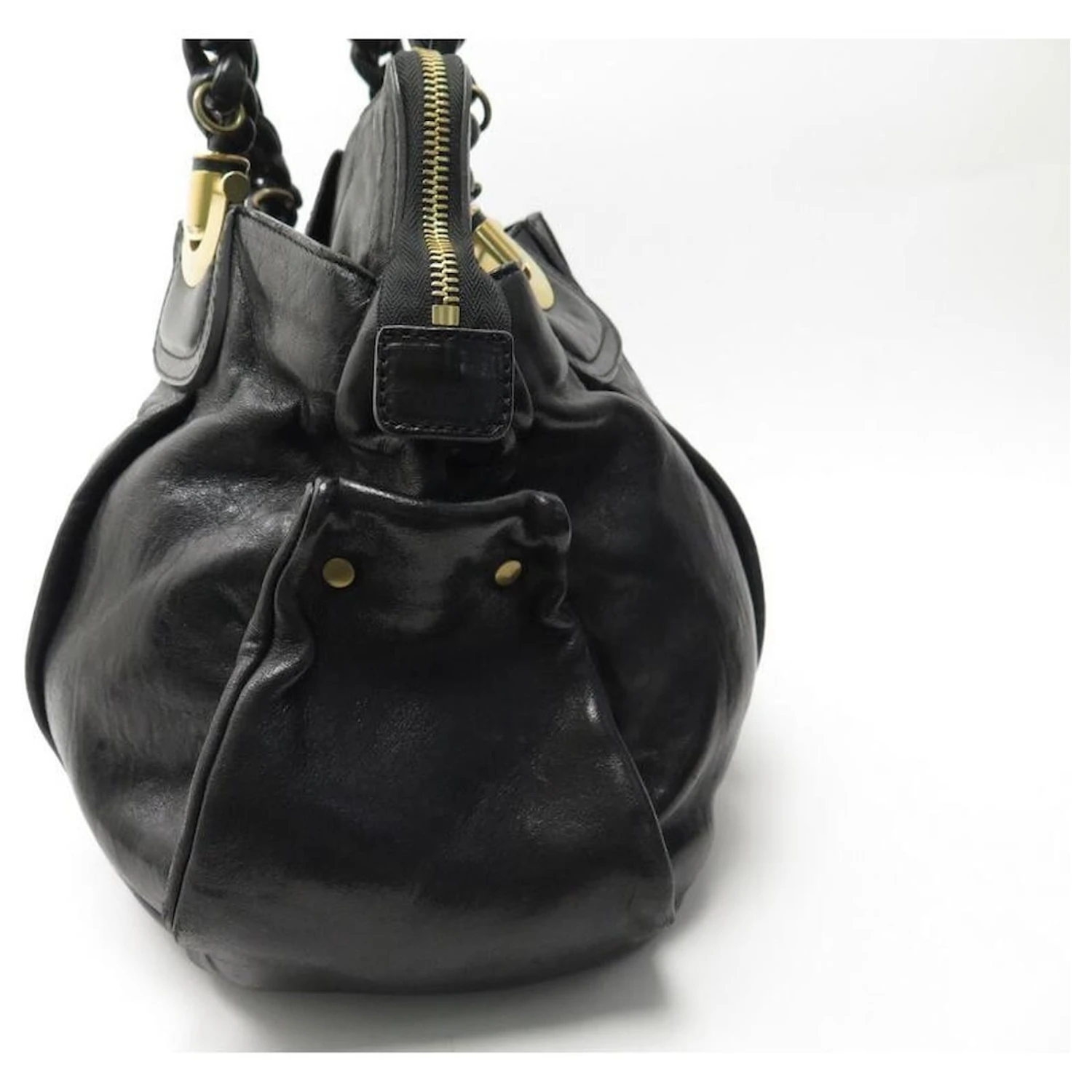 Chloé SAC A MAIN CHLOE HELOISE GM 7AS799-50 EN CUIR NOIR BLACK LEATHER HAND BAG 5 Chloé SAC A MAIN CHLOE HELOISE GM 7AS799-50 EN CUIR NOIR BLACK LEATHER HAND BAG – Image 3