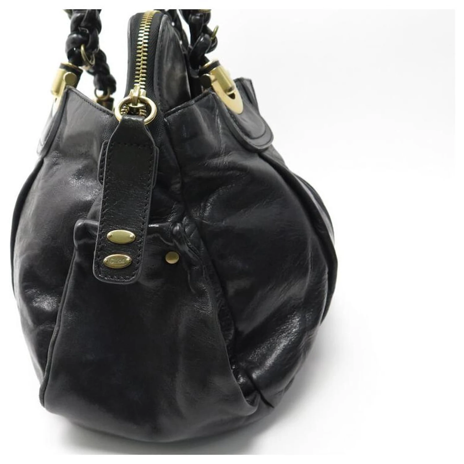 Chloé SAC A MAIN CHLOE HELOISE GM 7AS799-50 EN CUIR NOIR BLACK LEATHER HAND BAG 6 Chloé SAC A MAIN CHLOE HELOISE GM 7AS799-50 EN CUIR NOIR BLACK LEATHER HAND BAG – Image 4