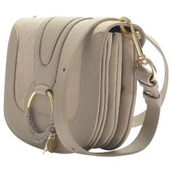 See By Chloé Petit Sac à Bandoulière Hana En Daim Motty Grey Et Cuir De Veau Gris -Chloé 651310 2