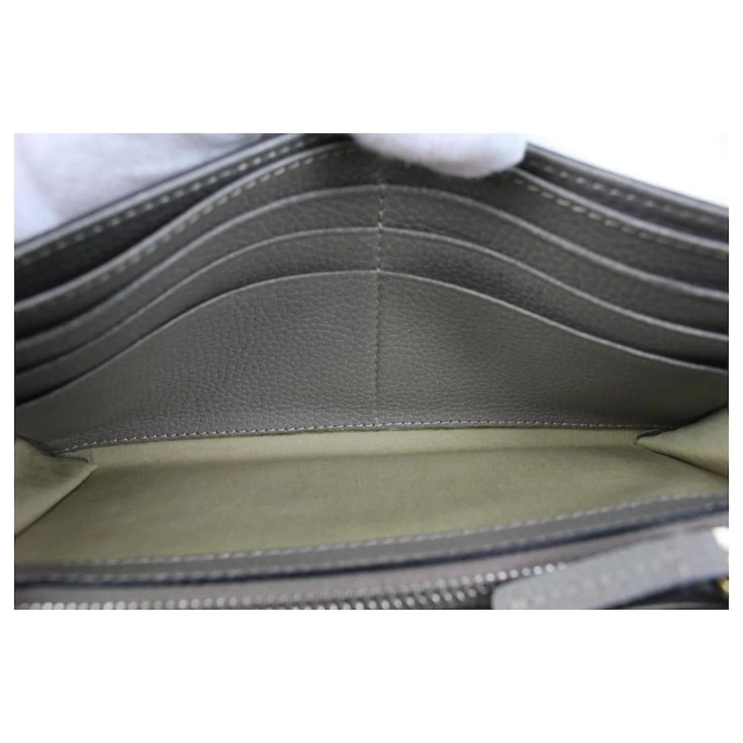 Chloé Portefeuille Long Paddington En Cuir Gris X Or 7 Chloé Portefeuille Long Paddington En Cuir Gris X Or – Image 5