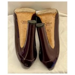 Chloé Escarpins En Cuir Verni Bordeaux Par Chloe Violet -Chloé 661706 10