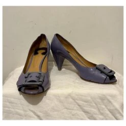 Chloé Chloe Brevet Ricoperto Escarpins Peep Toe De Couleur Lavande Violet -Chloé 661739 2