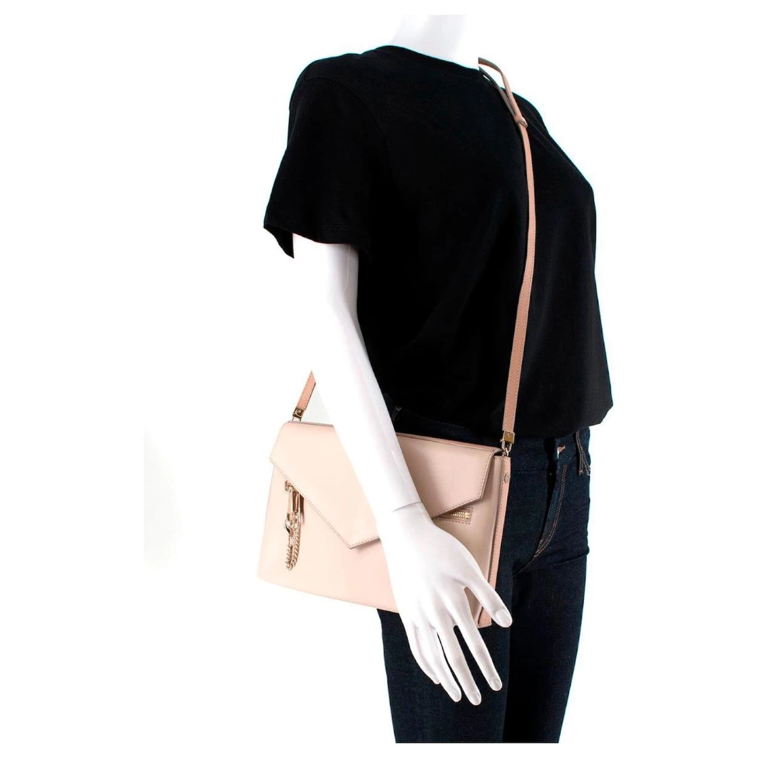 Chloé Chloe Cassie Sac à Bandoulière Enveloppe En Cuir Souple Et Grainé Rose Poudré 10 Chloé Chloe Cassie Sac à Bandoulière Enveloppe En Cuir Souple Et Grainé Rose Poudré – Image 8