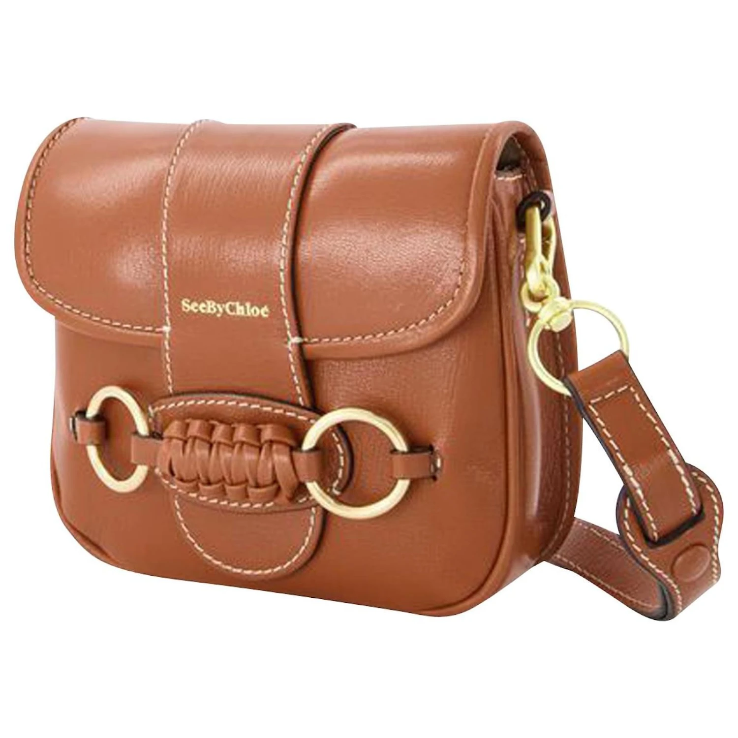 See By Chloé Sac Saddie En Cuir Caramello Marron 4 See By Chloé Sac Saddie En Cuir Caramello Marron – Image 2