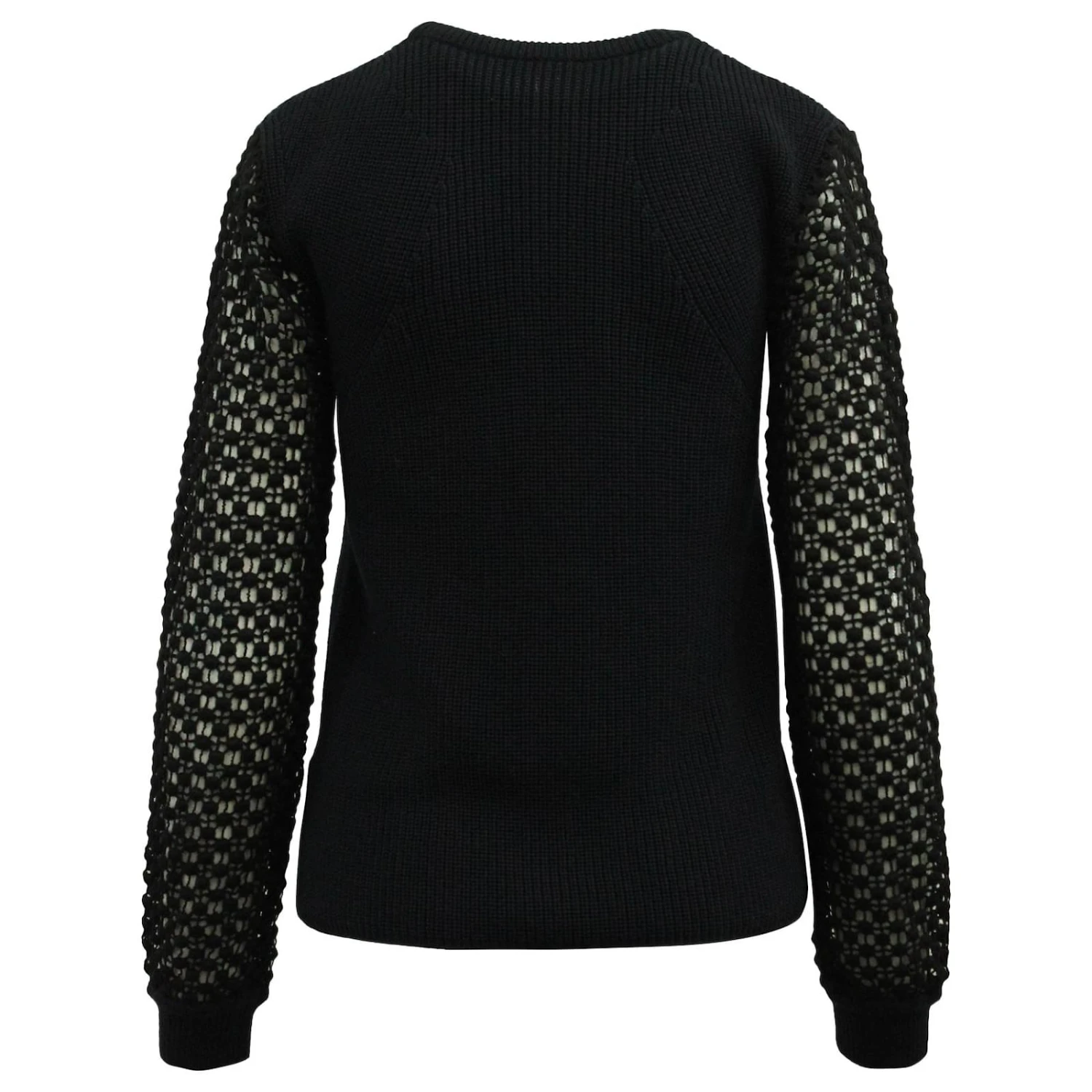 Pull Chloé à Manches Crochet En Laine Mérinos Bleu Marine 4 Pull Chloé à Manches Crochet En Laine Mérinos Bleu Marine – Image 2