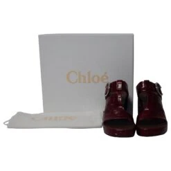 Chloé Mules Plateforme Effet Croco Wave En Cuir Rouge -Chloé 696994 7