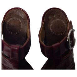 Chloé Mules Plateforme Effet Croco Wave En Cuir Rouge -Chloé 696994 9