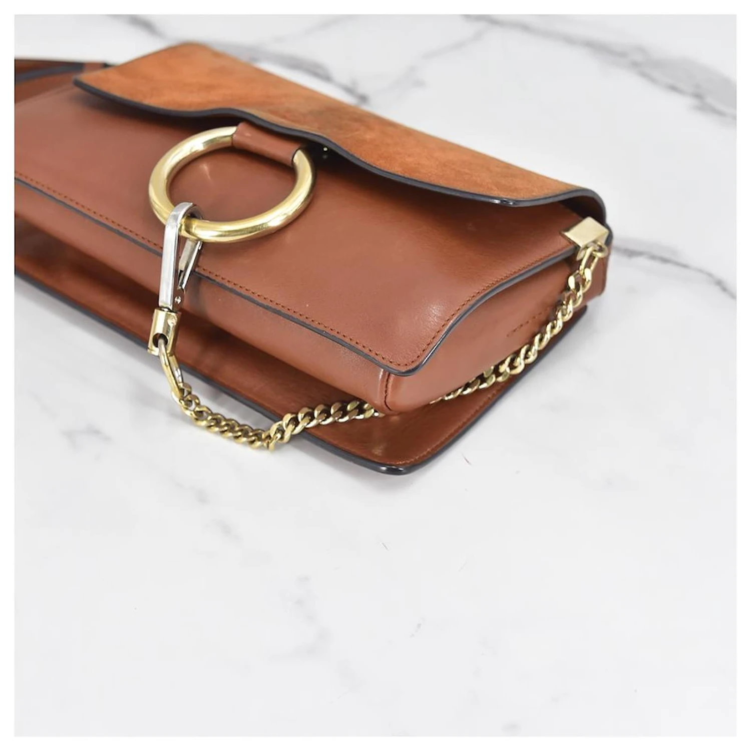 Chloé Sac à Bandoulière Faye En Cuir H13094 Marron 10 Chloé Sac à Bandoulière Faye En Cuir H13094 Marron – Image 8