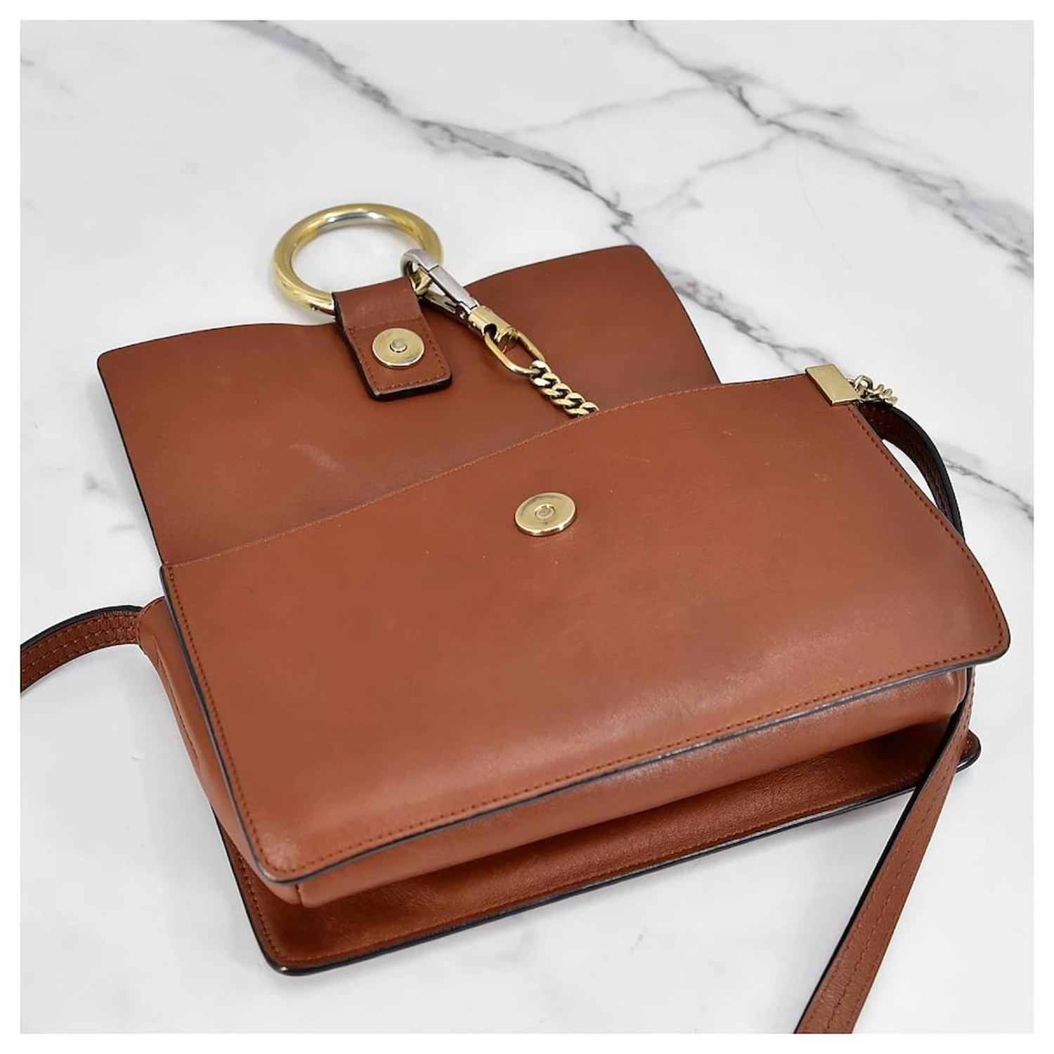 Chloé Sac à Bandoulière Faye En Cuir H13094 Marron 11 Chloé Sac à Bandoulière Faye En Cuir H13094 Marron – Image 9