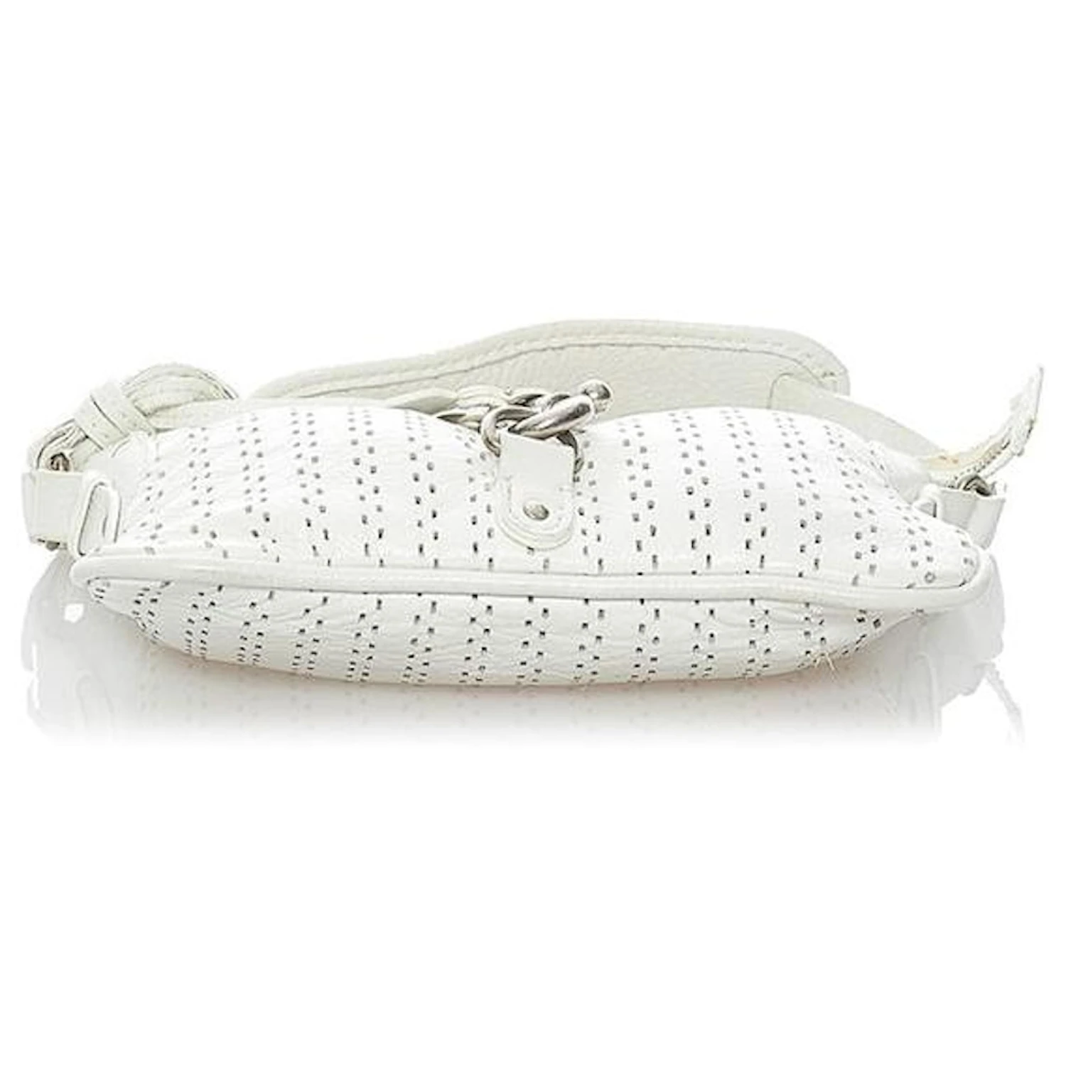Chloé Sac à Bandoulière En Cuir Perforé Blanc 6 Chloé Sac à Bandoulière En Cuir Perforé Blanc – Image 4