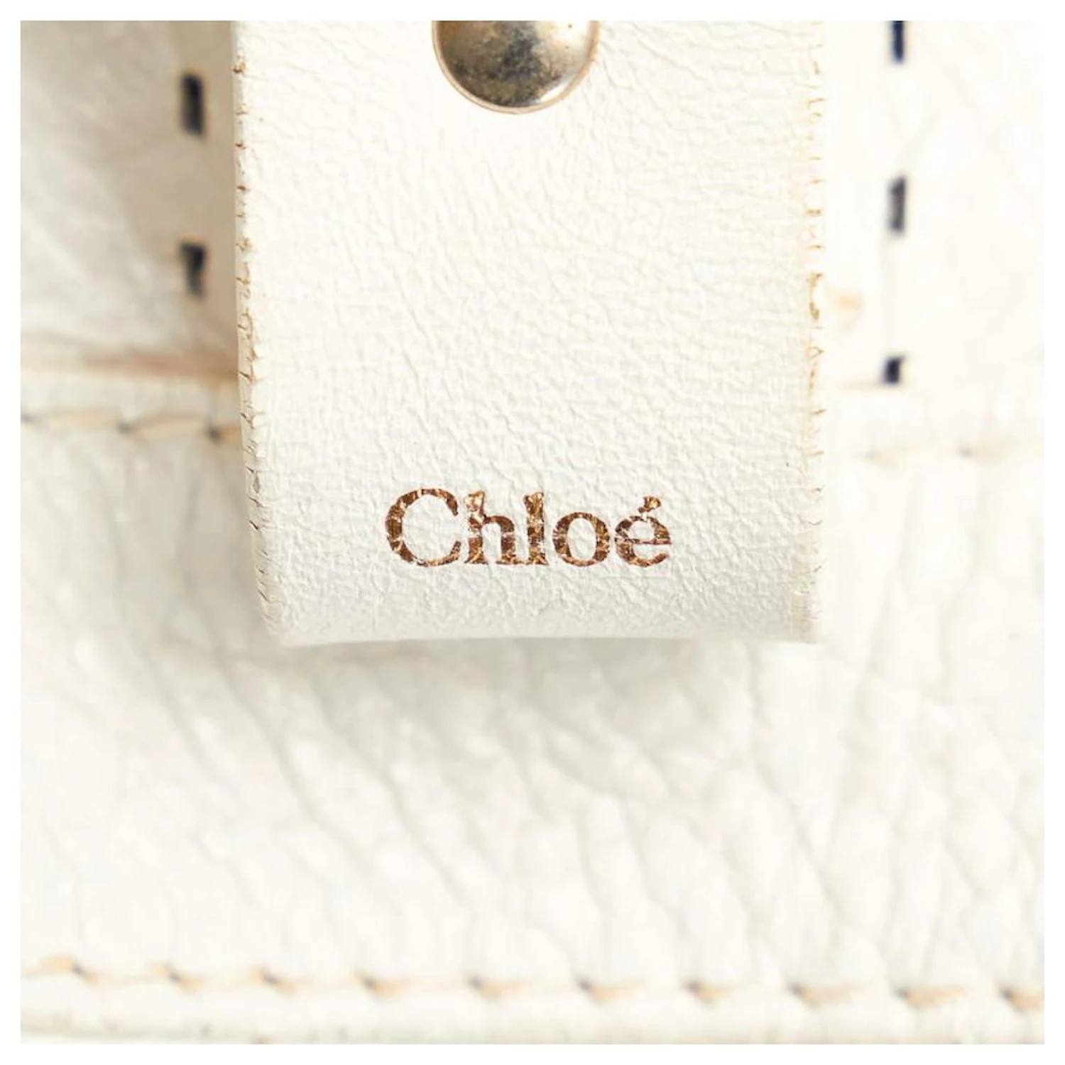 Chloé Sac à Bandoulière En Cuir Perforé Blanc 9 Chloé Sac à Bandoulière En Cuir Perforé Blanc – Image 7