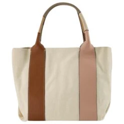 See By Chloé Petit Tote Bag Leatizia - See By Chloe - Caramel - Coton/Cuir Marron 8 See By Chloé Petit Tote Bag Leatizia - See By Chloe - Caramel - Coton/Cuir Marron -Chloé 732522 3