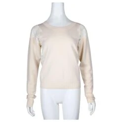 Chloé Pull Laine & Dentelle 'Soft Beige' Chair 8 Chloé Pull Laine & Dentelle 'Soft Beige' Chair -Chloé 749207 2