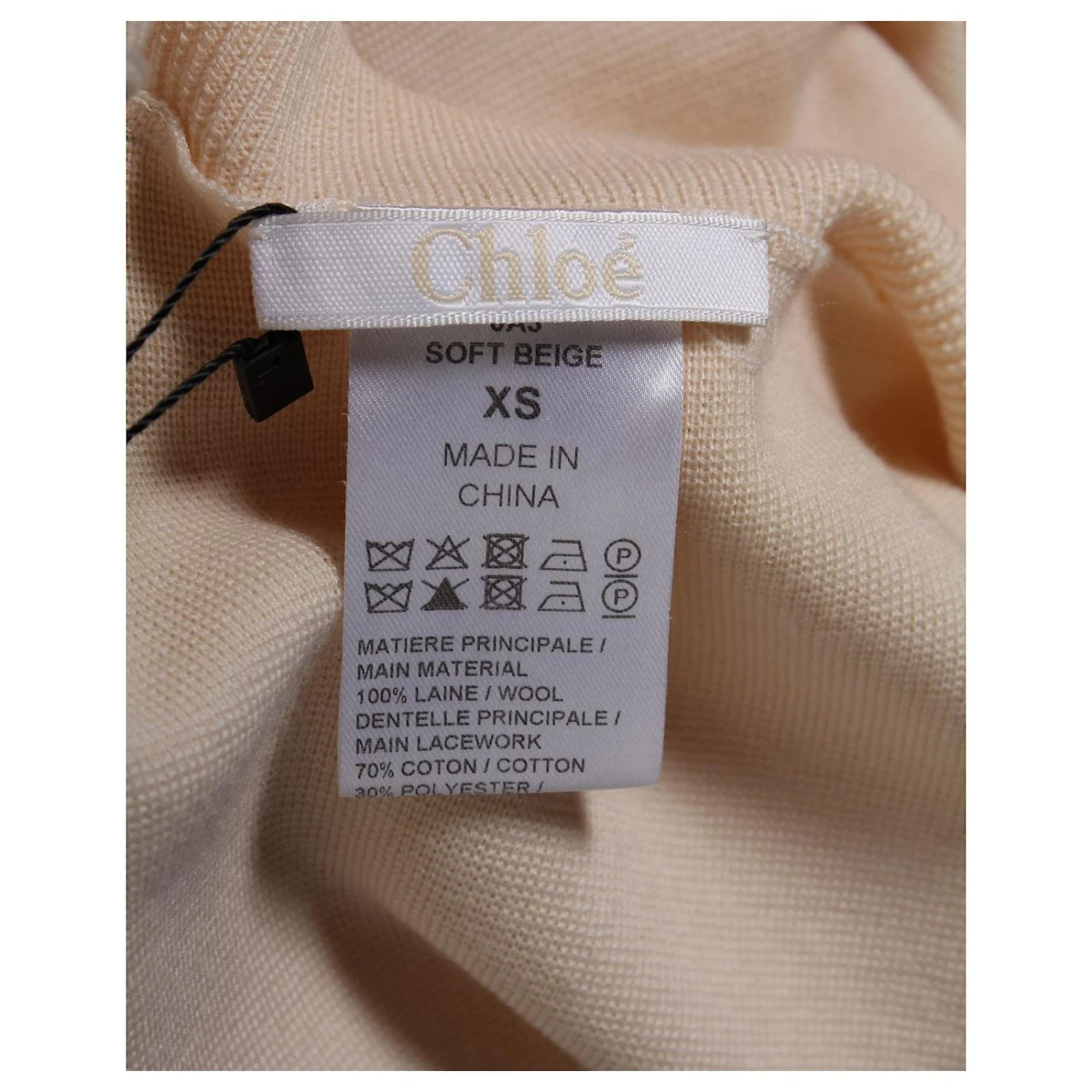 Chloé Pull Laine & Dentelle 'Soft Beige' Chair 7 Chloé Pull Laine & Dentelle 'Soft Beige' Chair – Image 5