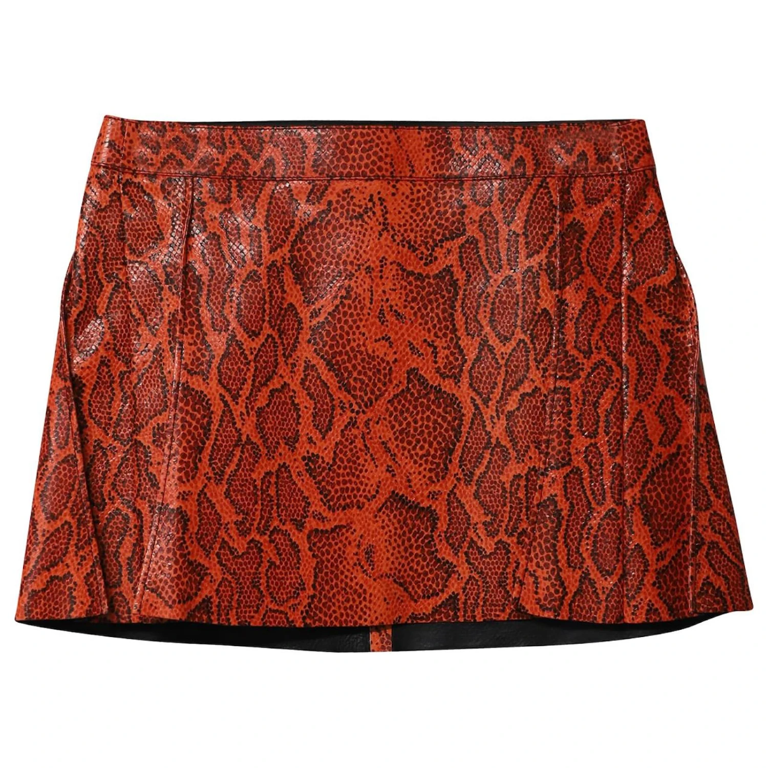 Chloé Chloe Mini-jupe à Imprimé Peau De Serpent En Cuir Orange 6 Chloé Chloe Mini-jupe à Imprimé Peau De Serpent En Cuir Orange – Image 4