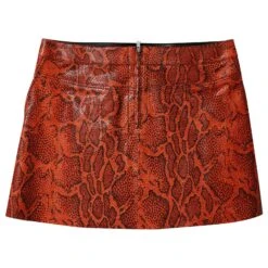 Chloé Chloe Mini-jupe à Imprimé Peau De Serpent En Cuir Orange 14 Chloé Chloe Mini-jupe à Imprimé Peau De Serpent En Cuir Orange -Chloé 776937 5