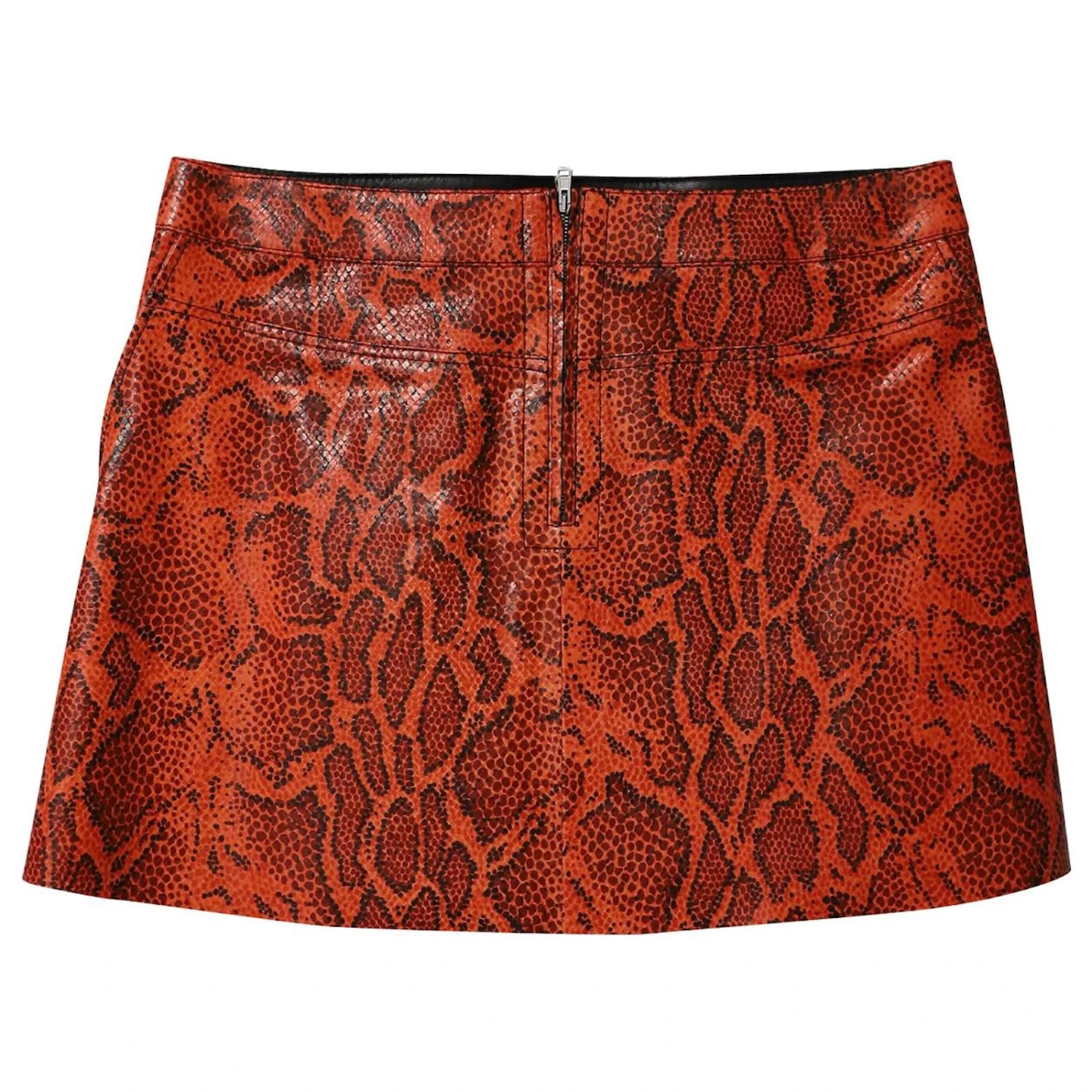 Chloé Chloe Mini-jupe à Imprimé Peau De Serpent En Cuir Orange 7 Chloé Chloe Mini-jupe à Imprimé Peau De Serpent En Cuir Orange – Image 5