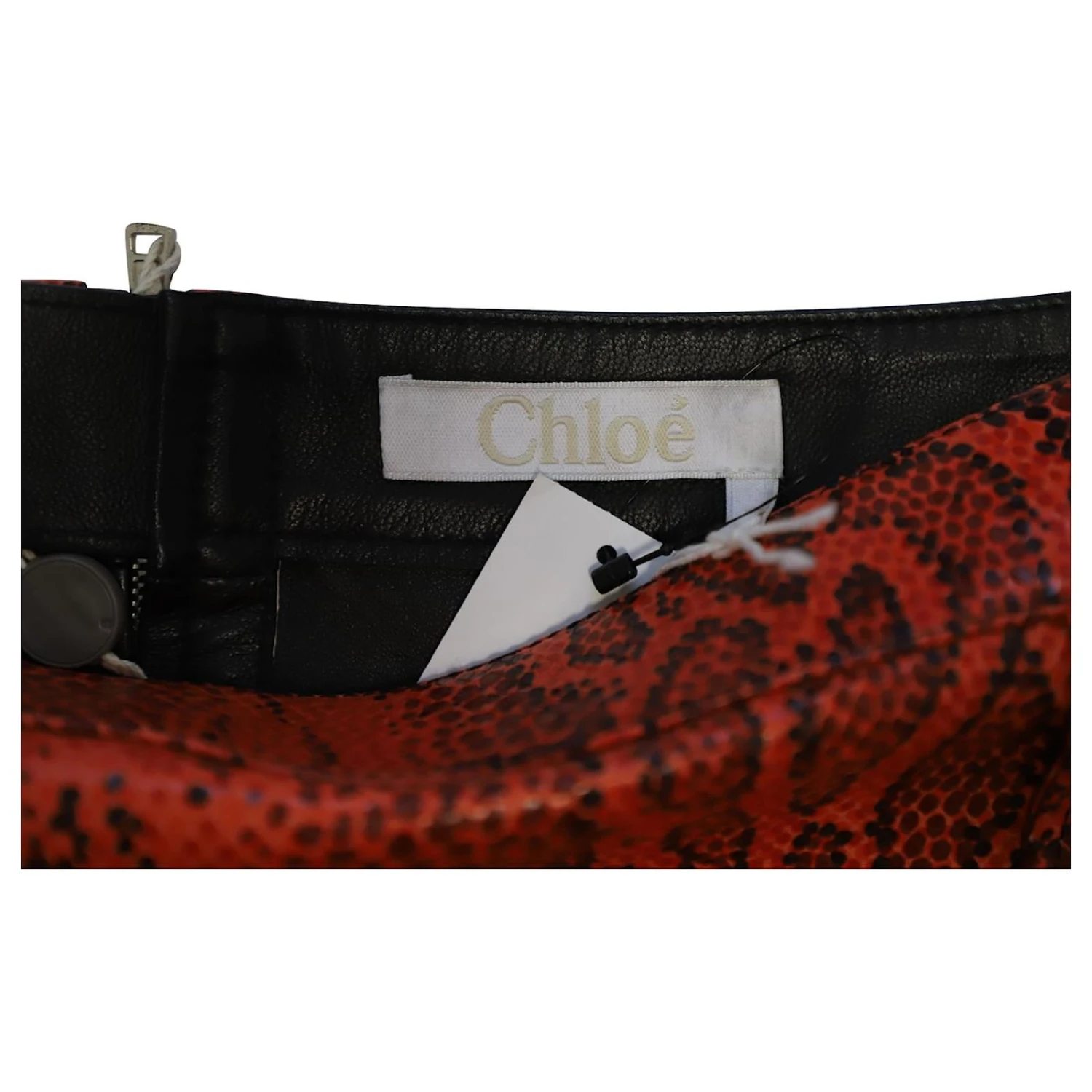 Chloé Chloe Mini-jupe à Imprimé Peau De Serpent En Cuir Orange 8 Chloé Chloe Mini-jupe à Imprimé Peau De Serpent En Cuir Orange – Image 6