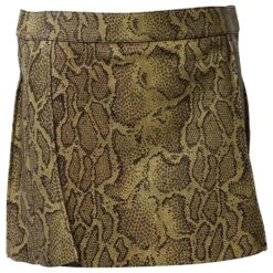 Chloé Chloe Mini-jupe Effet Peau De Serpent En Cuir Olive -Chloé 777051 3
