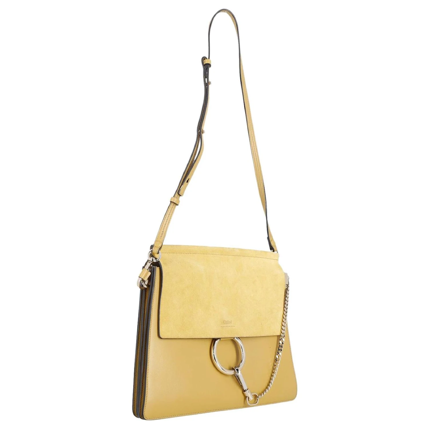 Chloé Sac à Bandoulière Faye En Daim Jaune 7 Chloé Sac à Bandoulière Faye En Daim Jaune – Image 5