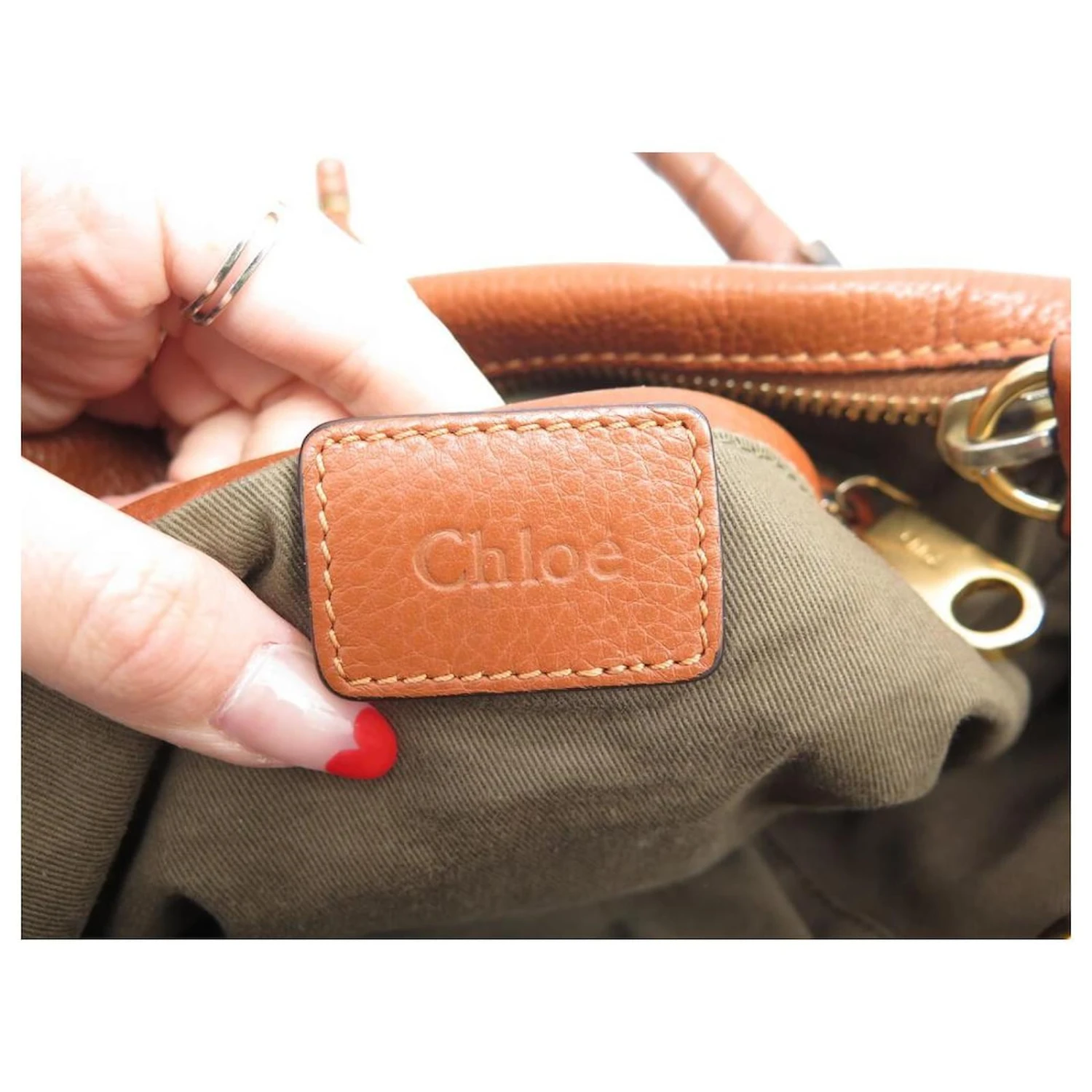 Chloé SAC A MAIN CHLOE MARCIE MEDIUM EN CUIR GRAINE CAMEL HANDBAG PURSE Caramel 8 Chloé SAC A MAIN CHLOE MARCIE MEDIUM EN CUIR GRAINE CAMEL HANDBAG PURSE Caramel – Image 6
