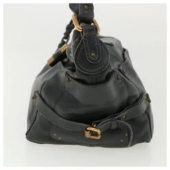 Chloé Chloe Paddington Sac à Main En Cuir Bleu Marine 01-06-53 Auth 36559 -Chloé 809975 3