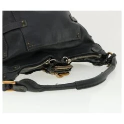 Chloé Chloe Paddington Sac à Main En Cuir Bleu Marine 01-06-53 Auth 36559 -Chloé 809975 6