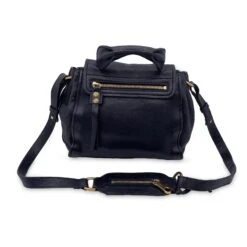 Chloé Sac à Main En Cuir Noir Elsie Bag Tote Satchel Avec Sangle -Chloé 828365 3