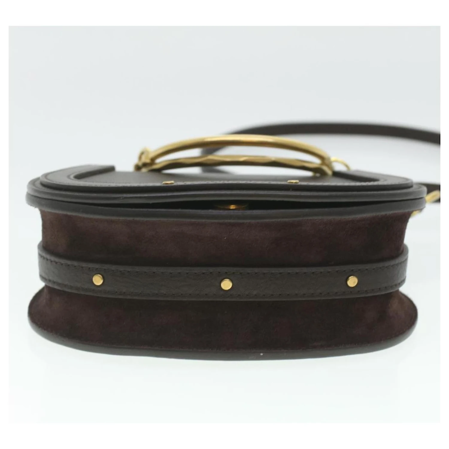 Chloé Petit Sac à Bandoulière Caoutchouté Chloe Cuir Nile 2façon Brown Auth 37268A Marron 7 Chloé Petit Sac à Bandoulière Caoutchouté Chloe Cuir Nile 2façon Brown Auth 37268A Marron – Image 5