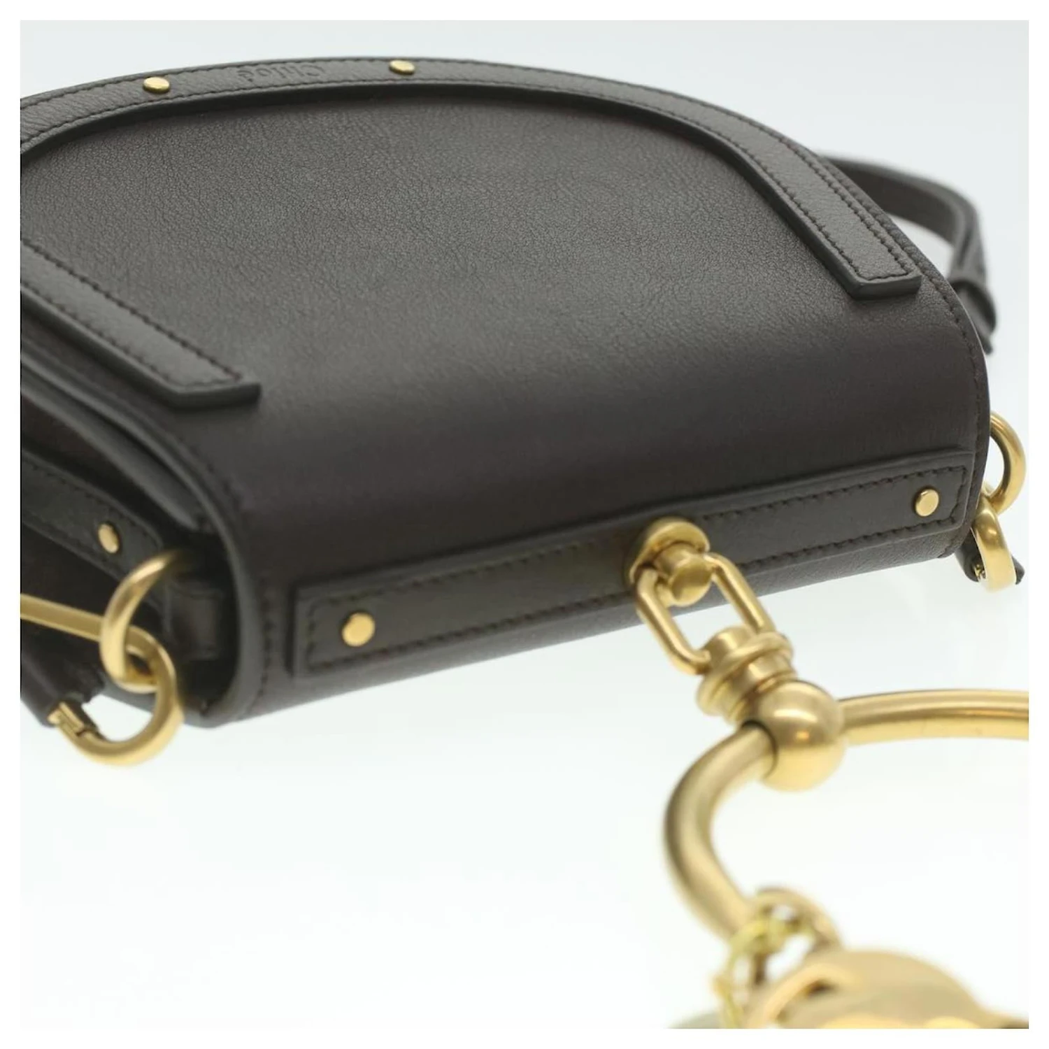 Chloé Petit Sac à Bandoulière Caoutchouté Chloe Cuir Nile 2façon Brown Auth 37268A Marron 8 Chloé Petit Sac à Bandoulière Caoutchouté Chloe Cuir Nile 2façon Brown Auth 37268A Marron – Image 6