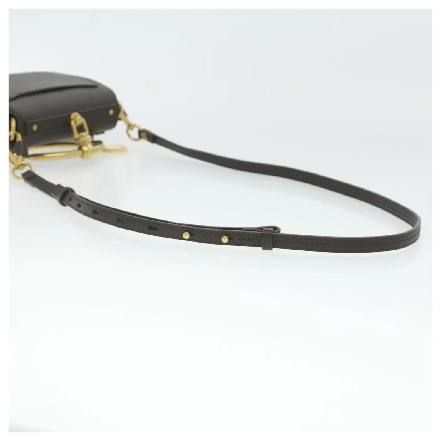 Chloé Petit Sac à Bandoulière Caoutchouté Chloe Cuir Nile 2façon Brown Auth 37268A Marron 9 Chloé Petit Sac à Bandoulière Caoutchouté Chloe Cuir Nile 2façon Brown Auth 37268A Marron – Image 7