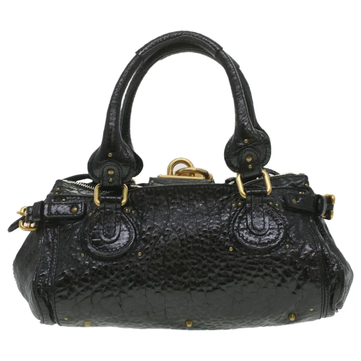 Chloé Chloe Paddington Sac à Main En Cuir Noir 04-08-51-5191 Auth 37274 4 Chloé Chloe Paddington Sac à Main En Cuir Noir 04-08-51-5191 Auth 37274 – Image 2