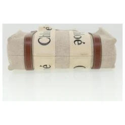 Chloé Sac à Main Chloe Woody En Toile 2façon Gris Marron Auth 37269 -Chloé 833676 5