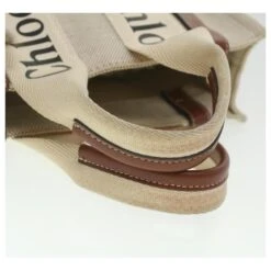 Chloé Sac à Main Chloe Woody En Toile 2façon Gris Marron Auth 37269 -Chloé 833676 7