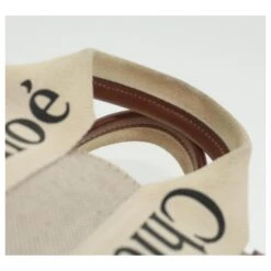 Chloé Sac à Main Chloe Woody En Toile 2façon Gris Marron Auth 37269 -Chloé 833676 8