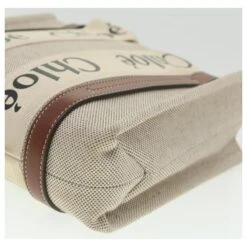 Chloé Sac à Main Chloe Woody En Toile 2façon Gris Marron Auth 37269 -Chloé 833676 9