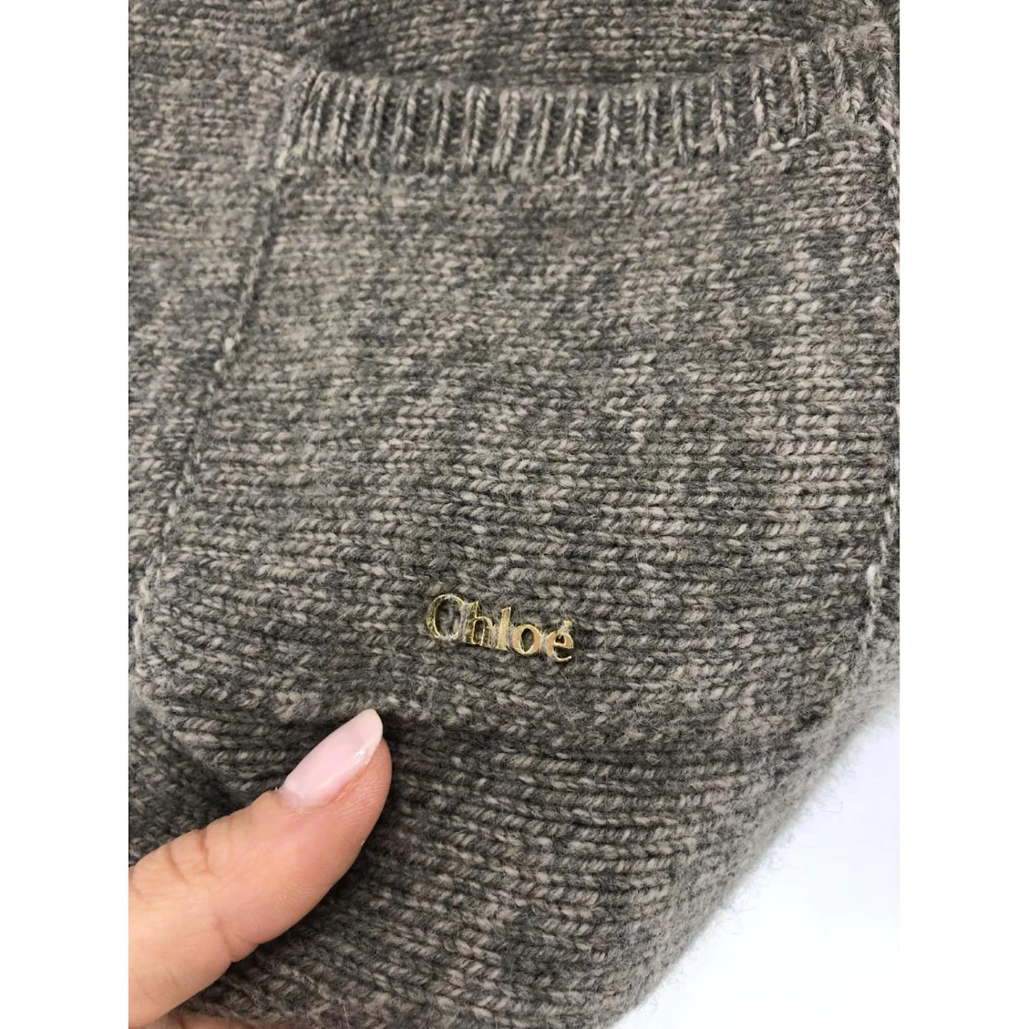 Chloé CHLOE Tricot T.International M Laine Gris 9 Chloé CHLOE Tricot T.International M Laine Gris – Image 7