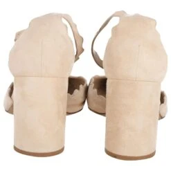 Chloé Chloe Lauren Escarpins D'Orsay à Bords Festonnés En Daim Beige -Chloé 846526 3