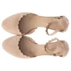 Chloé Chloe Lauren Escarpins D'Orsay à Bords Festonnés En Daim Beige -Chloé 846526 6