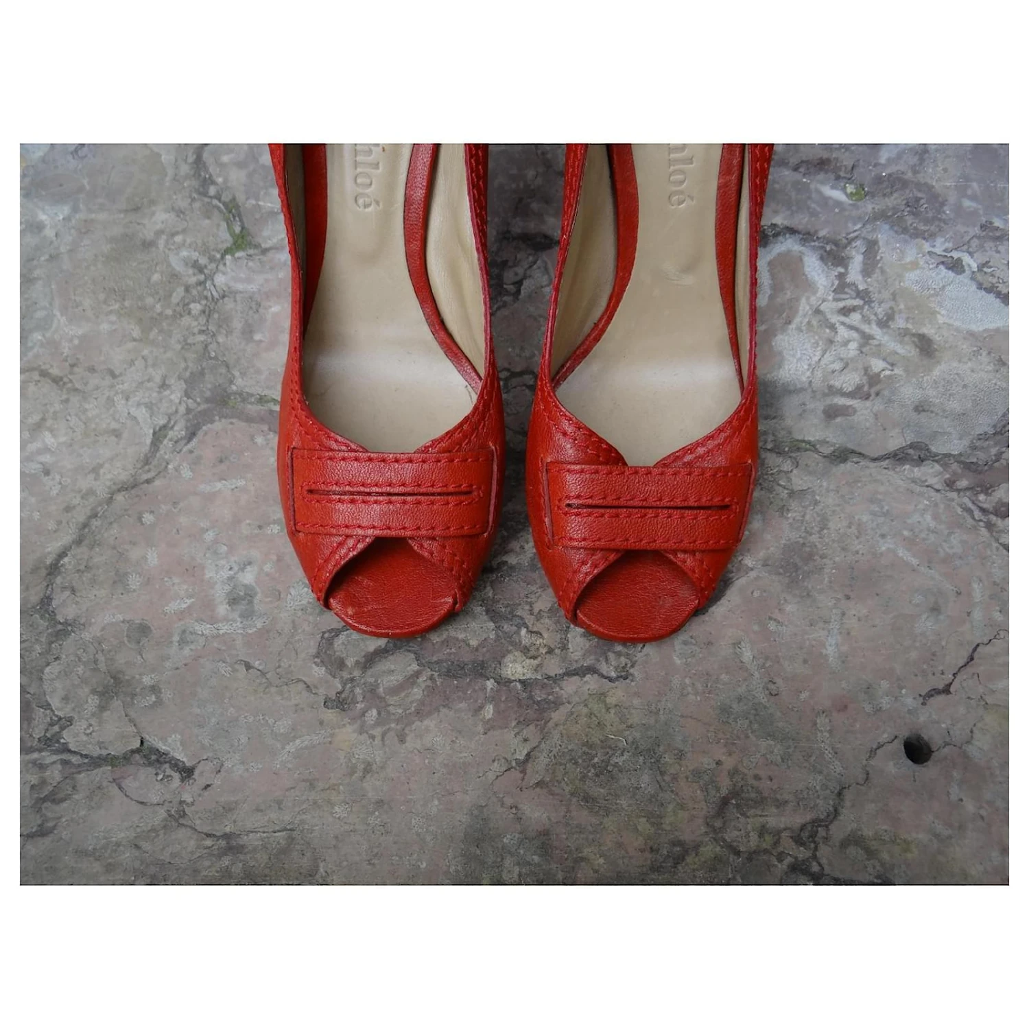 Chloé Talons Rouge Orange 4 Chloé Talons Rouge Orange – Image 2