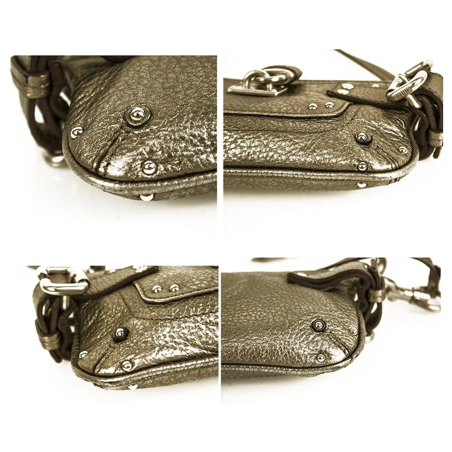 Chloé CHLOE Paddington Silver Pebbled Leather Iconic Clutch Bag Sac à Main W. Porte Poignée Argenté 6 Chloé CHLOE Paddington Silver Pebbled Leather Iconic Clutch Bag Sac à Main W. Porte Poignée Argenté – Image 4