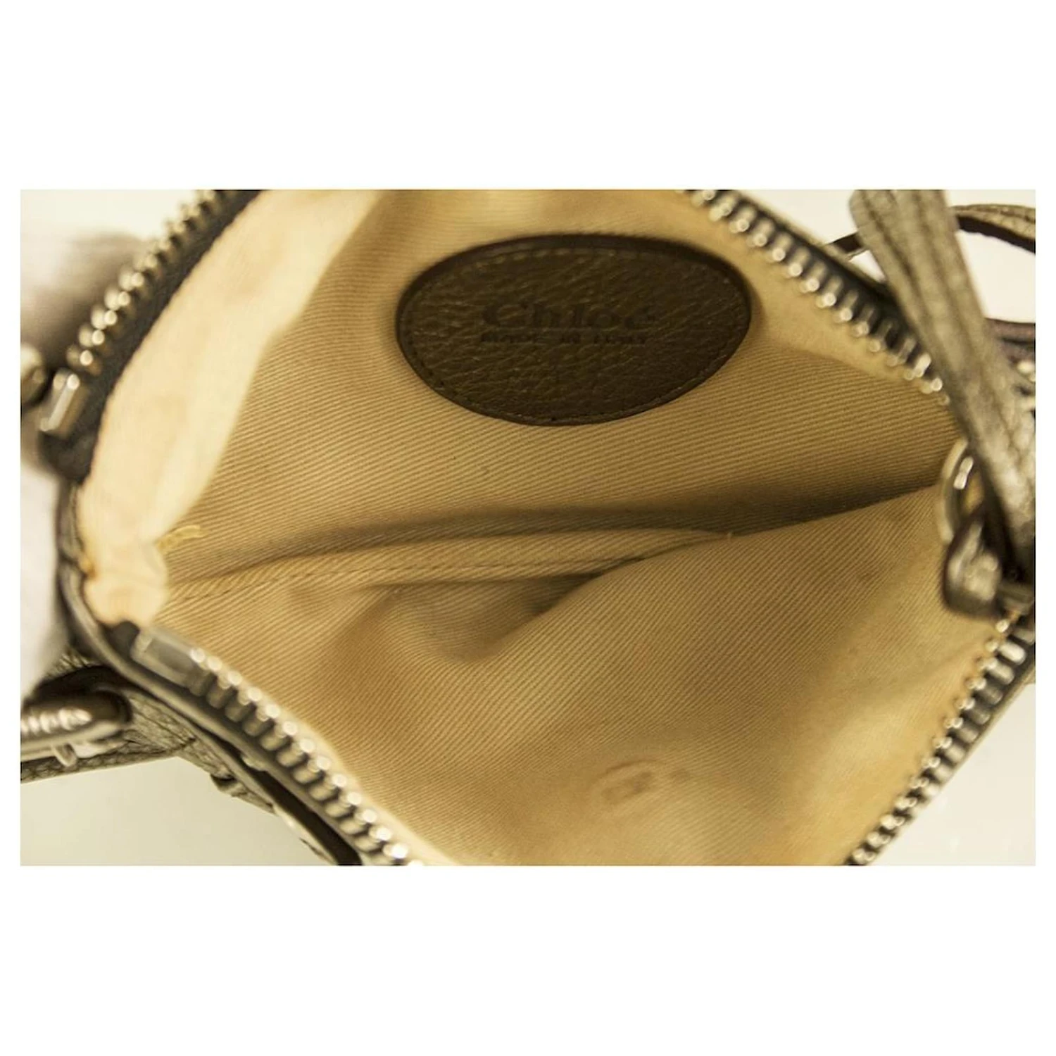 Chloé CHLOE Paddington Silver Pebbled Leather Iconic Clutch Bag Sac à Main W. Porte Poignée Argenté 10 Chloé CHLOE Paddington Silver Pebbled Leather Iconic Clutch Bag Sac à Main W. Porte Poignée Argenté – Image 8