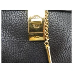 Chloé SAC A MAIN CHLOE DREW SMALL BANDOULIERE EN CUIR GRAINE NOIR PURSE HAND BAG -Chloé 861691 3