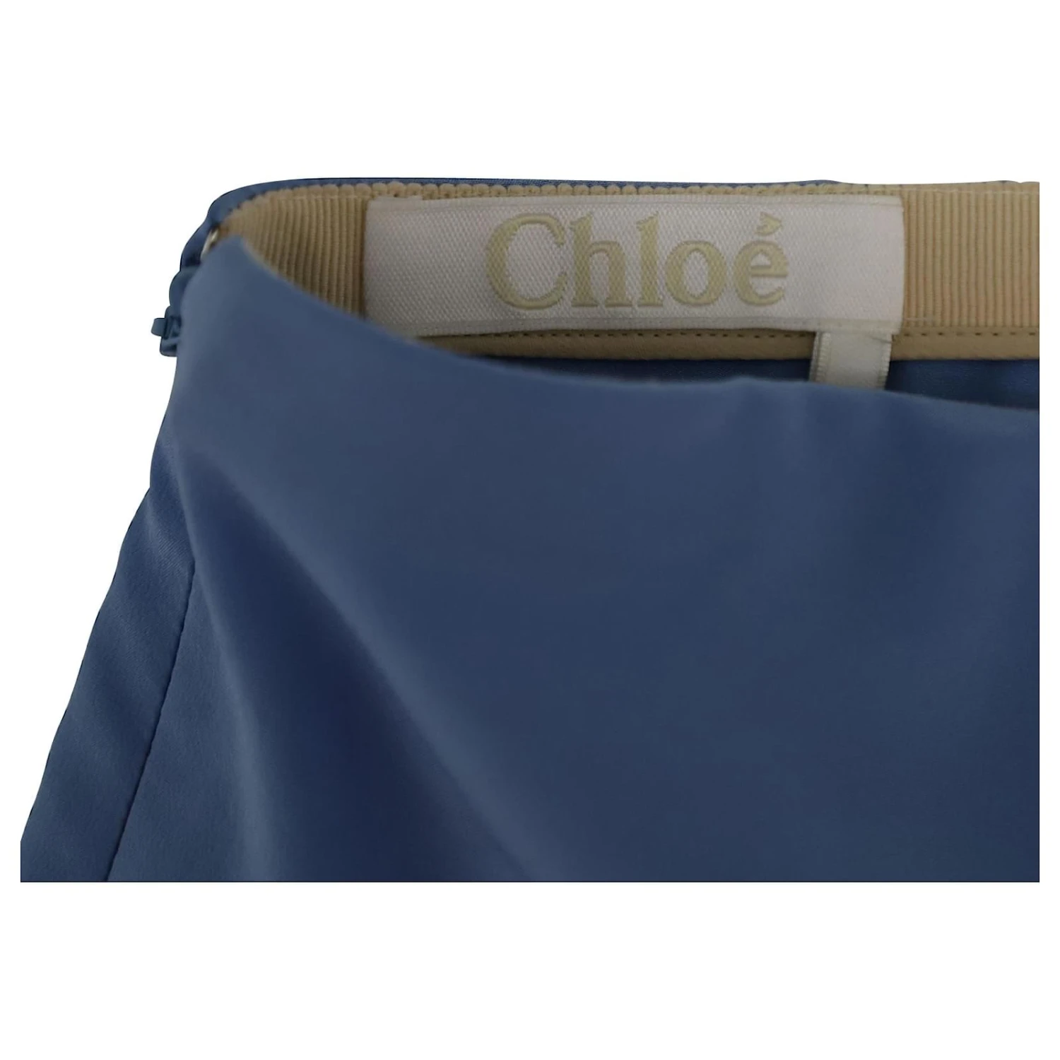 Chloé Jupe Mi-Longue Asymétrique à Bordure En Dentelle Chloe En Soie Bleue 8 Chloé Jupe Mi-Longue Asymétrique à Bordure En Dentelle Chloe En Soie Bleue – Image 6