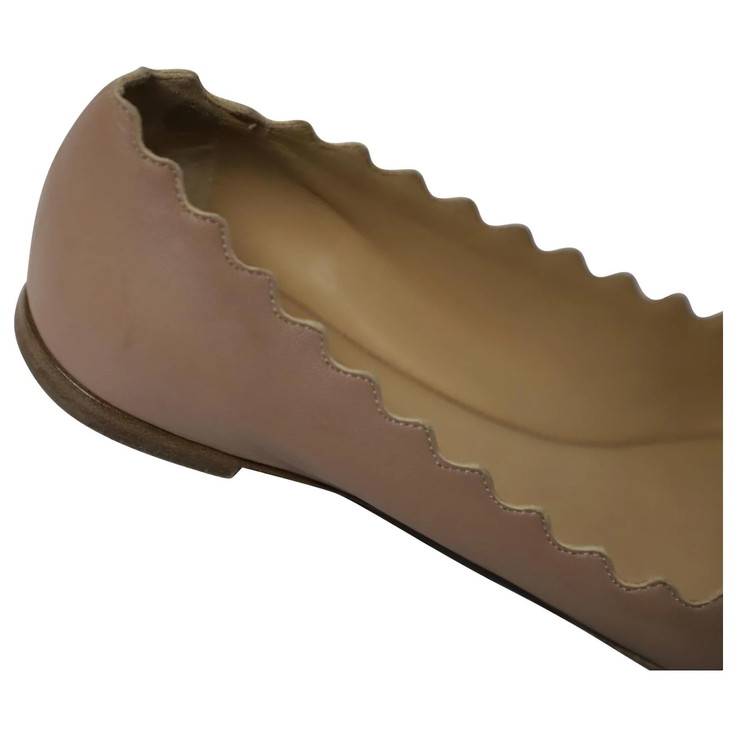 Chloé Chloe Lauren Ballerines Festonnées En Cuir Nude Chair 10 Chloé Chloe Lauren Ballerines Festonnées En Cuir Nude Chair – Image 8