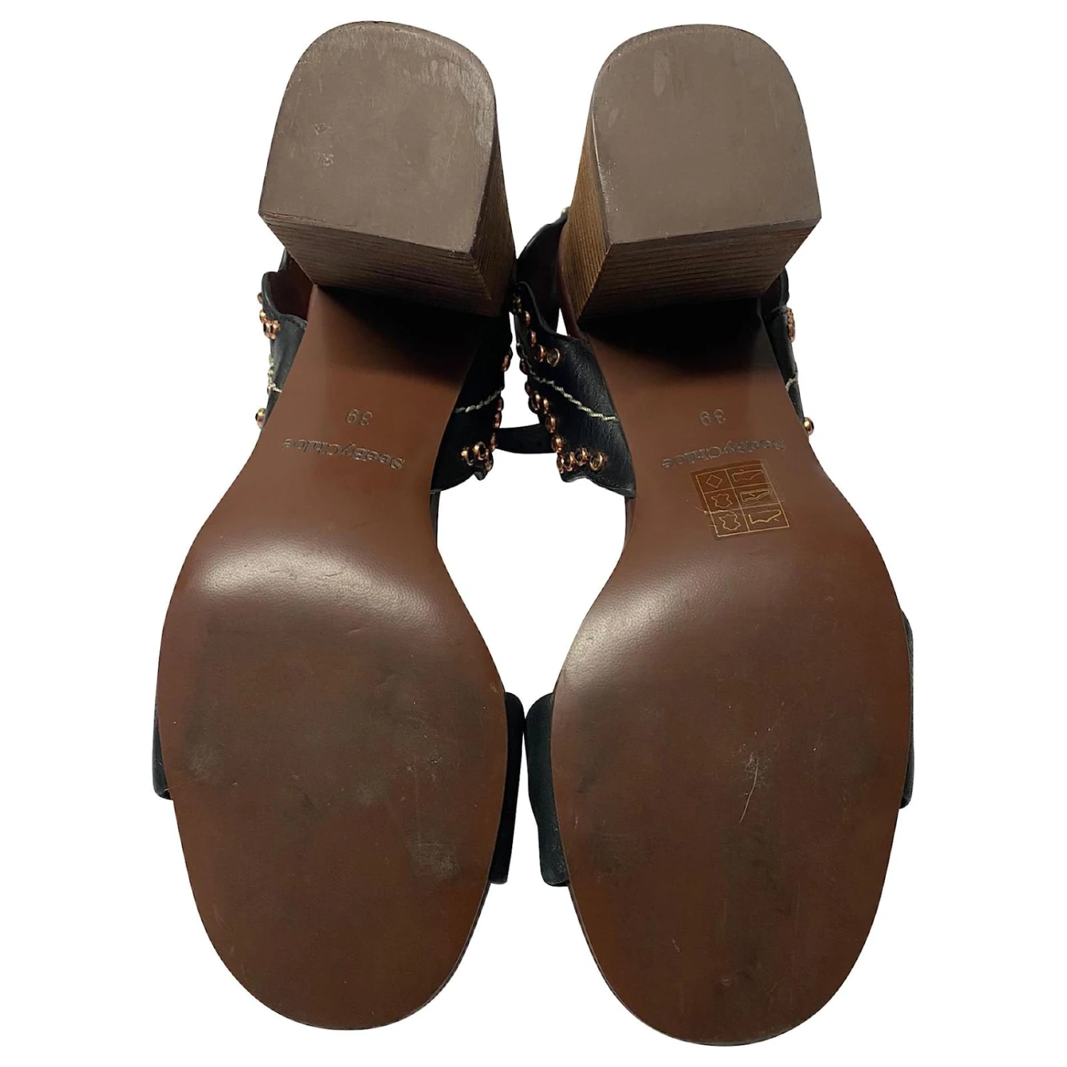 Sandales See By Chloé à Embellissements En Cristal En Cuir Noir 7 Sandales See By Chloé à Embellissements En Cristal En Cuir Noir – Image 5