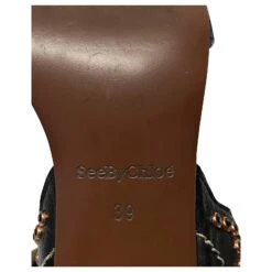 Sandales See By Chloé à Embellissements En Cristal En Cuir Noir 17 Sandales See By Chloé à Embellissements En Cristal En Cuir Noir -Chloé 862653 7