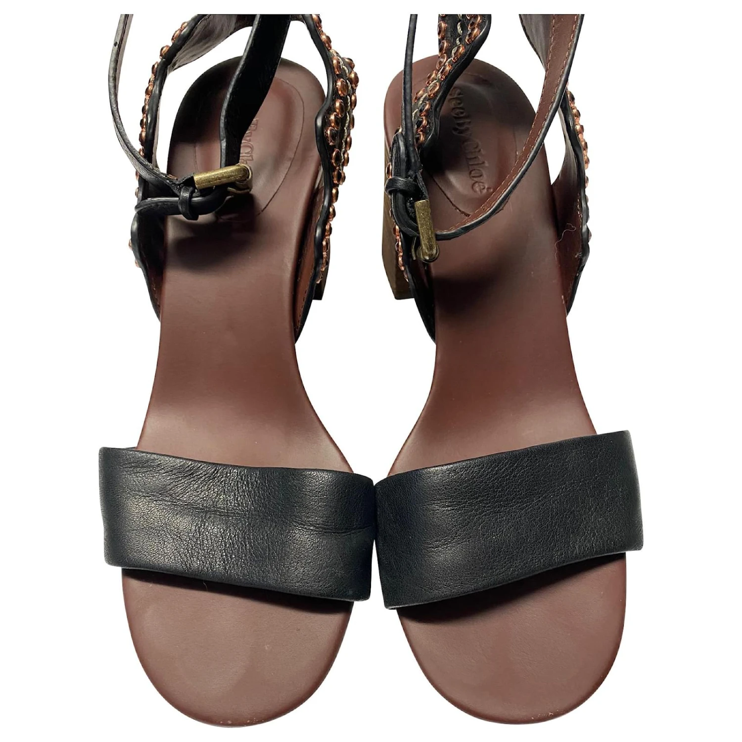 Sandales See By Chloé à Embellissements En Cristal En Cuir Noir 10 Sandales See By Chloé à Embellissements En Cristal En Cuir Noir – Image 8