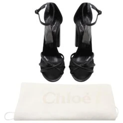Chloé Sandales Chloe High Block Heel En Cuir Noir 15 Chloé Sandales Chloe High Block Heel En Cuir Noir -Chloé 863393 7